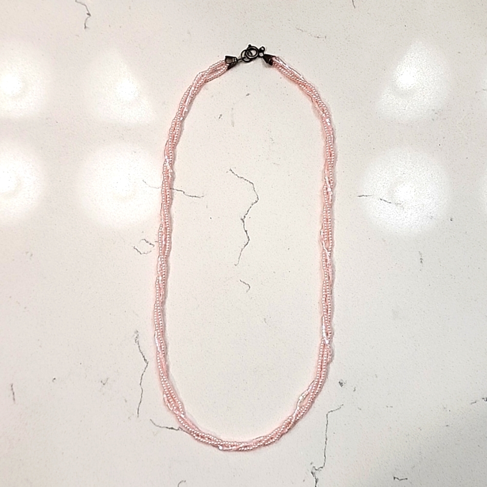 Pink beaded necklace